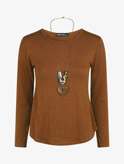 Pull droit dos boutonné - Camel - 1