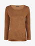 Pull droit uni col bateau - Camel - 1
