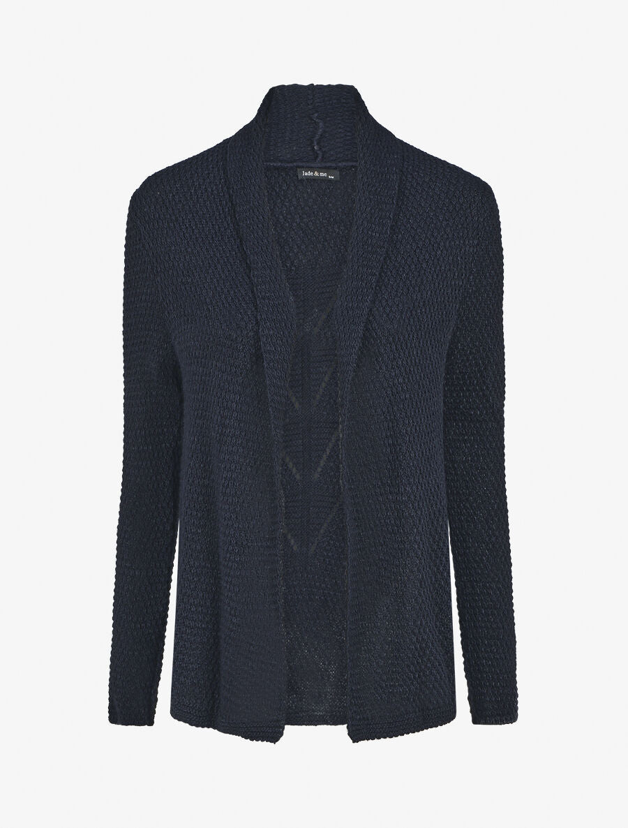 Gilet mi-long uni - Marine - 1