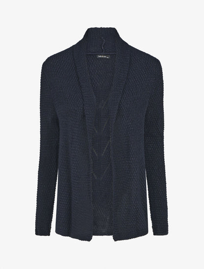 Gilet mi-long uni - Marine - 1