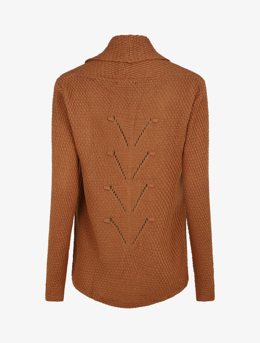 Gilet mi-long uni - Camel - 2