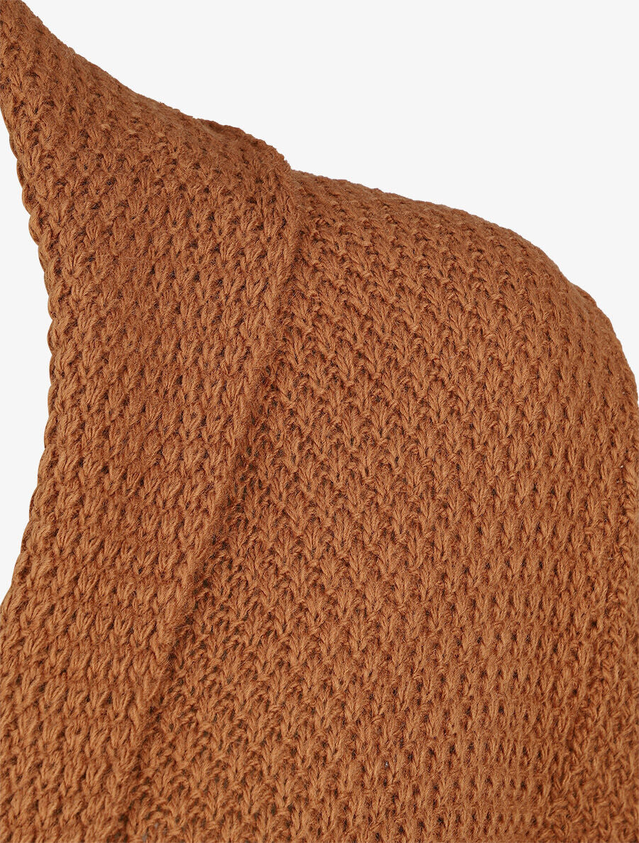 Gilet mi-long uni - Camel - 3