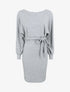 Robe pull ajustée dos en V dentelle - Gris - 1