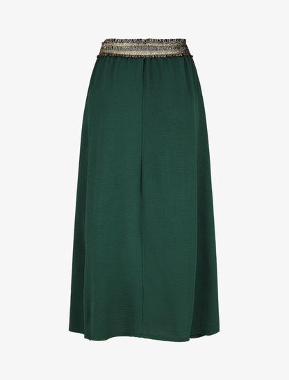 Jupe longue évasée taille haute irisée - Vert foncé - 2