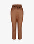 Pantalon paperbag taille haute en simili - Camel - 4