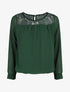 Top uni en voile et dentelle - Vert - 7