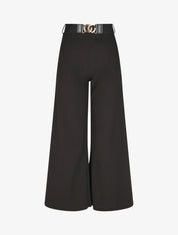 Pantalon ample taille haute uni - Noir - 1