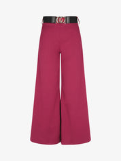 Pantalon ample taille haute uni - Violine - 4
