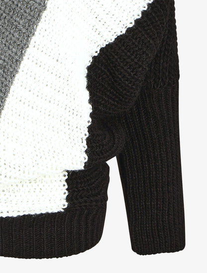 Pull en maille à manches chauves souris - Noir - 3