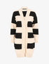 Gilet long rayé coupe droite - Beige - 4