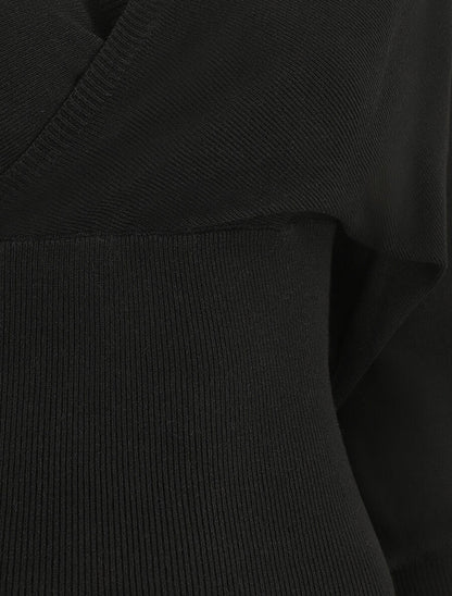 Pull crop top à manches longues - Noir - 3