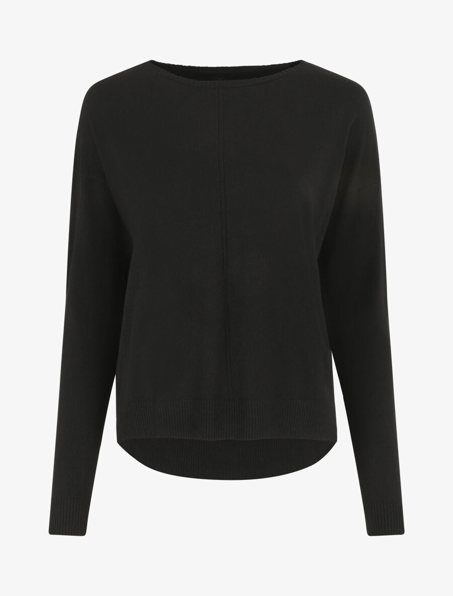 Pull fin uni classique - Noir - 1