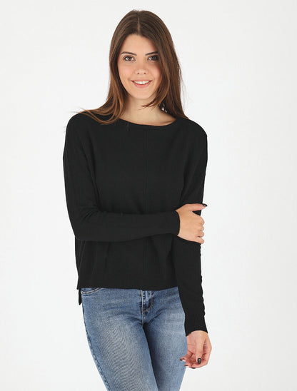 Pull fin uni classique - Noir - 4