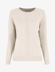 Pull fin uni basique à col rond - Beige - 4