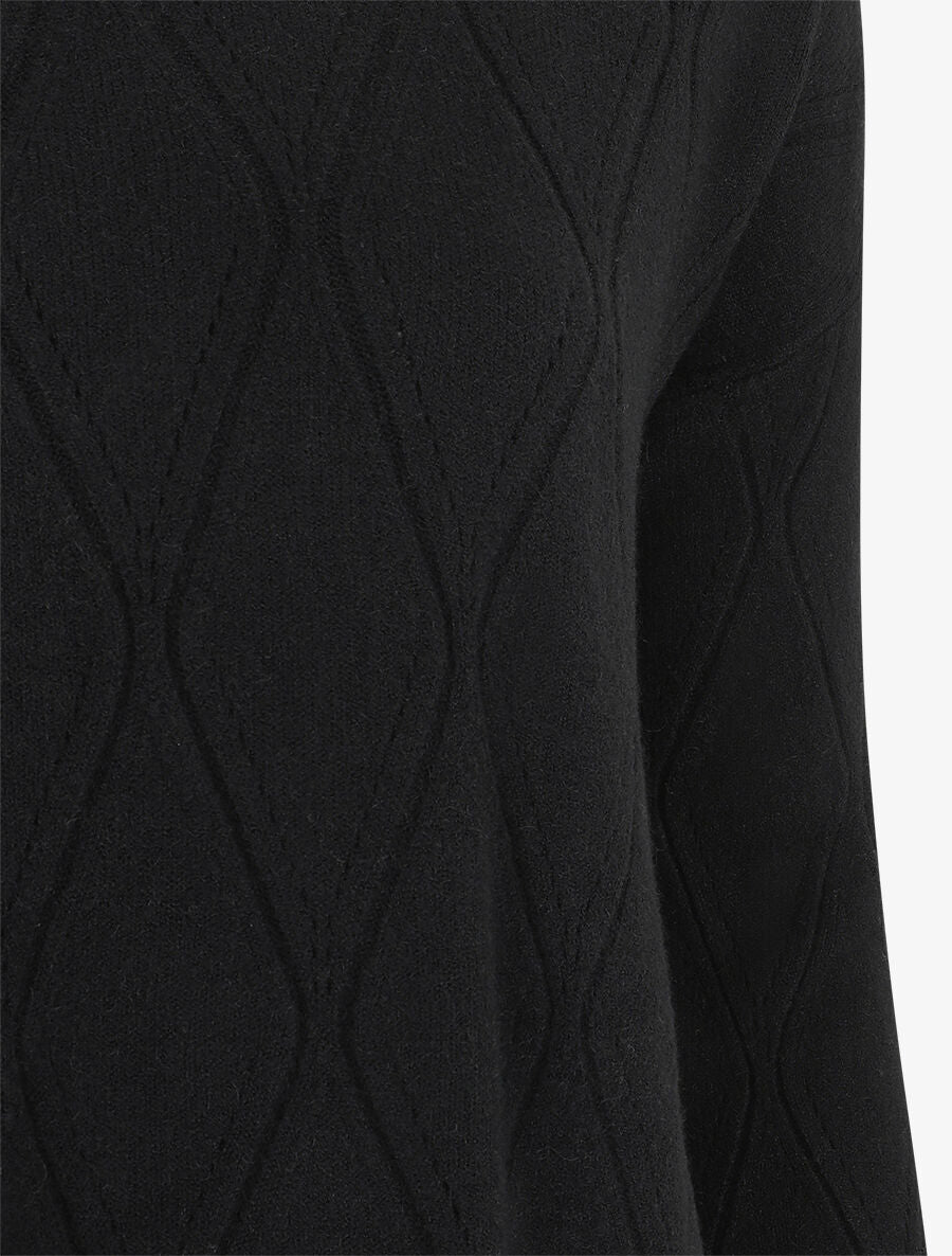 Pull fin uni classique à col rond - Noir - 3