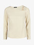 Blouse unie à empiècement métal à l&