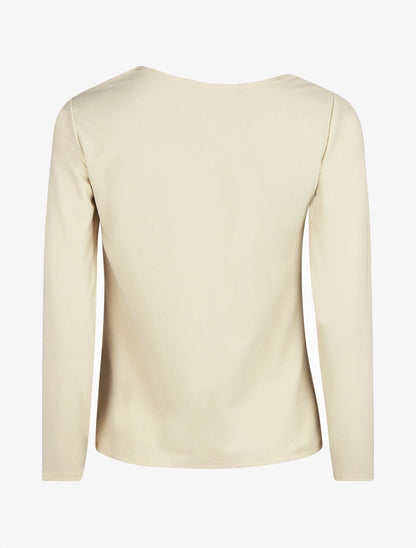 Blouse unie à empiècement métal à l&