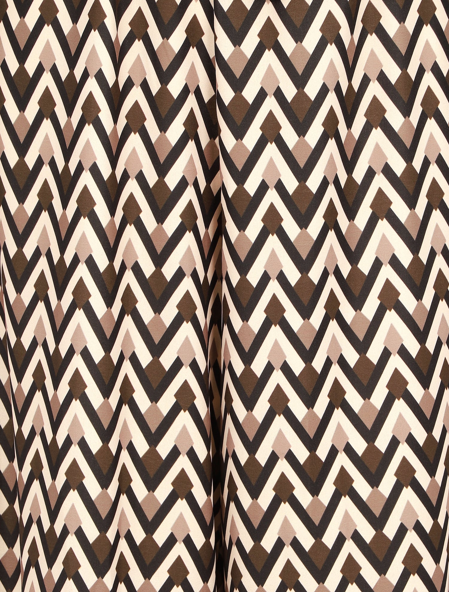 Pantalon ample taille haute motif zigzag fantaisie - Noir - 3