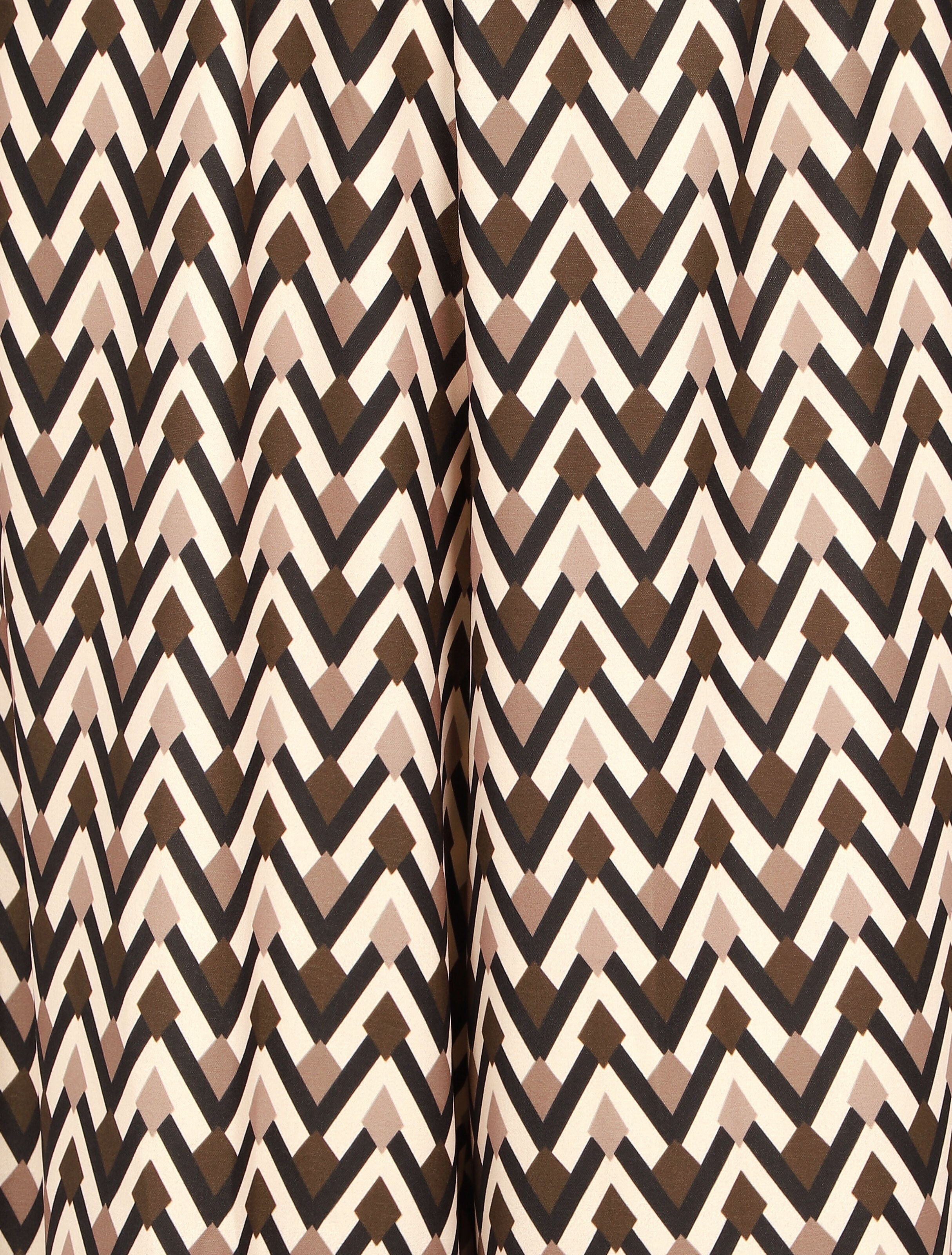 Pantalon ample taille haute motif zigzag fantaisie - Noir - 3