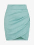 Jupe crayon en suédine style portefeuille - Bleu clair - 1