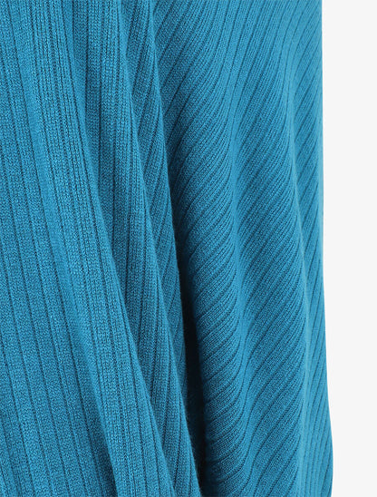 Gilet style cape - Bleu canard - 3