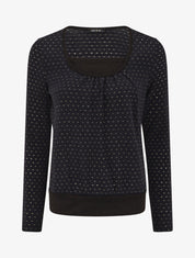 Pull uni à détail irisé - Marine - 6
