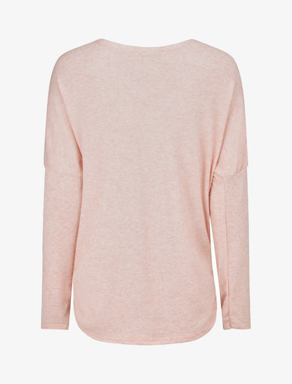 Pull ample motif plumes irisées - Rose - 2
