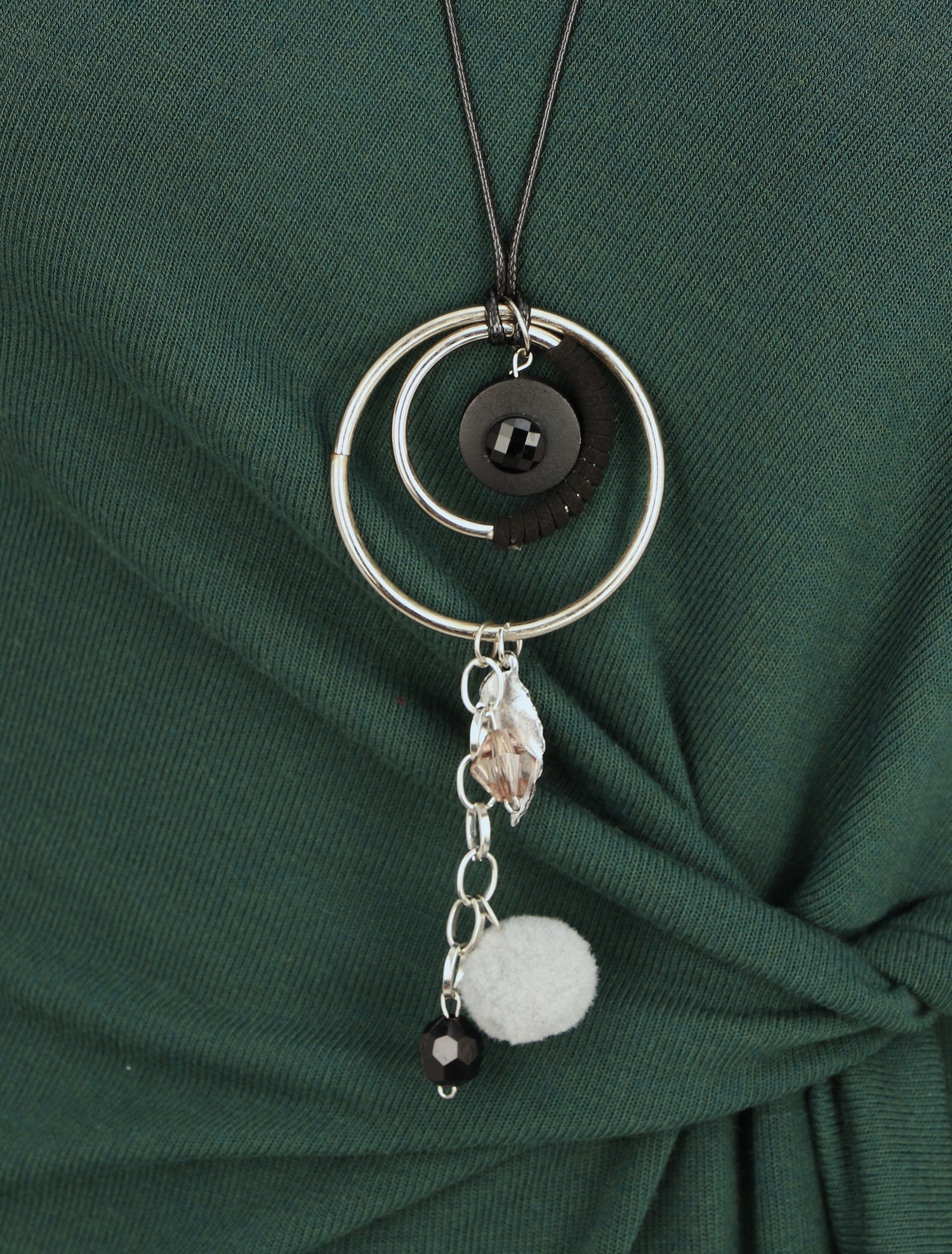 Robe ajustée à noeud et manches longues - Vert foncé - 3