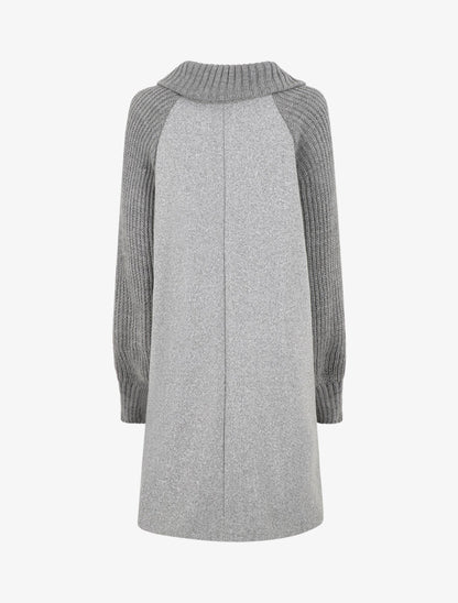Manteau long oversize bi-matière - Gris - 2