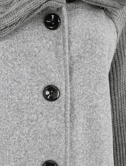 Manteau long oversize bi-matière - Gris - 3