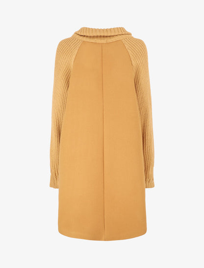 Manteau long oversize bi-matière - Camel - 2