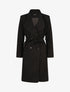 Manteau long croisé coupe droite - Noir - 4