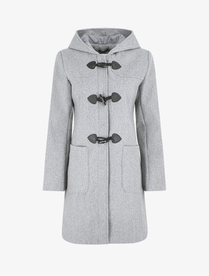 Duffle coat long coupe droite - Gris - 1