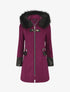 Manteau bi-matière à capuche en fausse fourrure - Violine - 1
