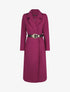 Manteau long droit à ceinture - Violine - 7