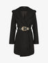 Manteau à capuche ceinturé - Noir - 4