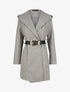 Manteau à capuche ceinturé - Gris - 4
