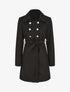 Manteau uni à boutons décoratifs - Noir - 1