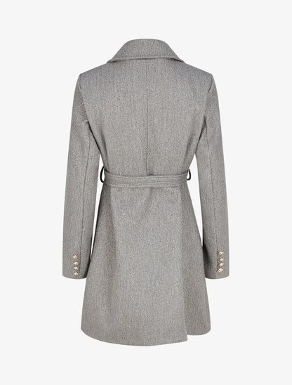 Manteau uni à boutons décoratifs - Gris - 2