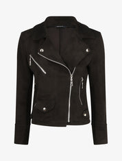Veste courte en suédine - Noir - 1