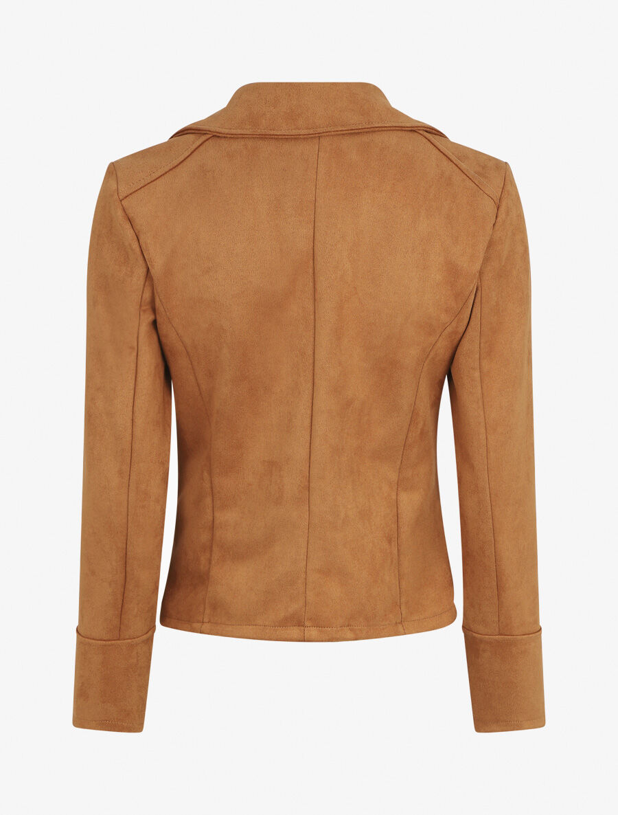 Veste courte en suédine - Camel - 2
