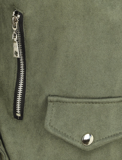 Veste courte en suédine - Kaki - 3