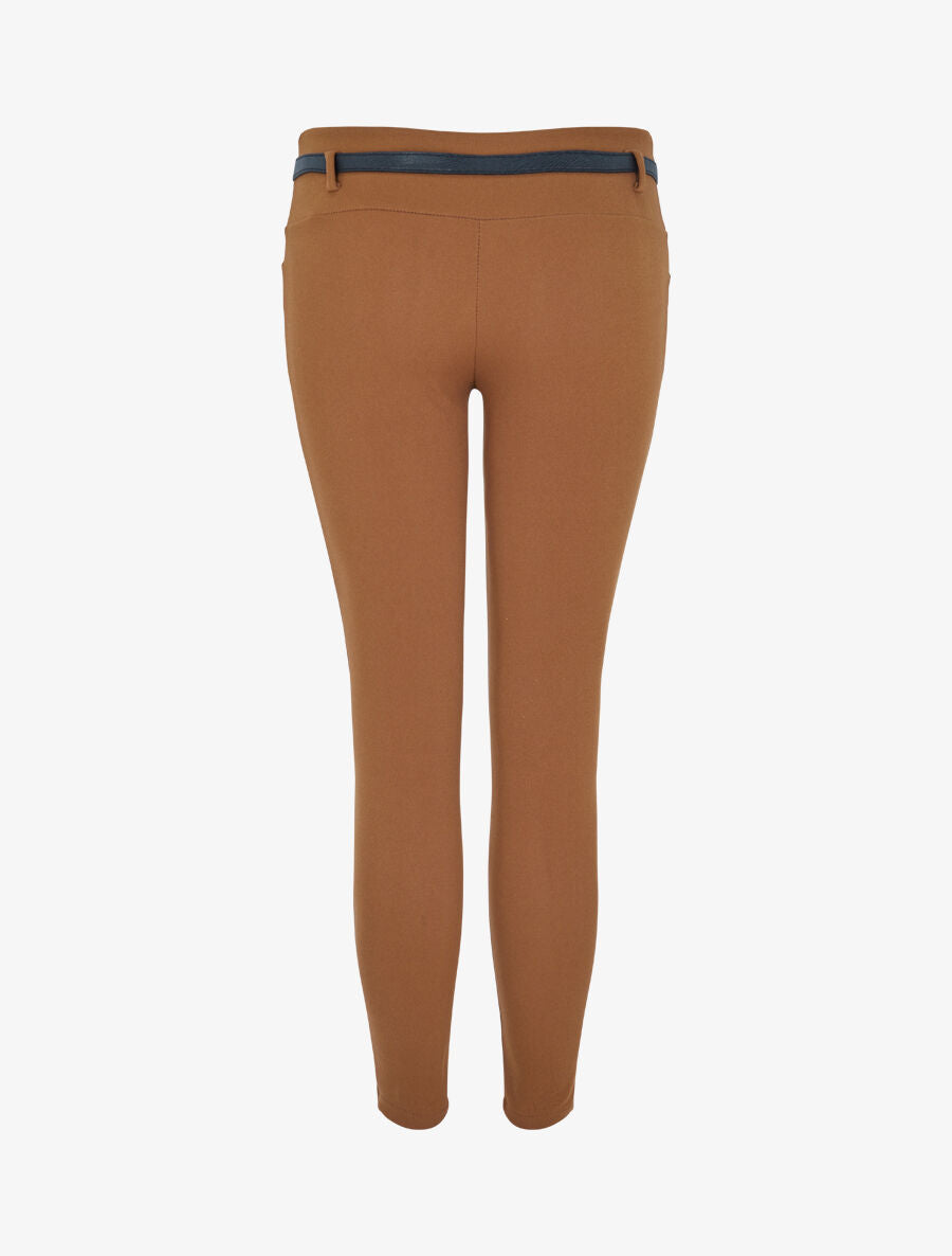 Legging taille basse à poches décoratives - Camel - 2