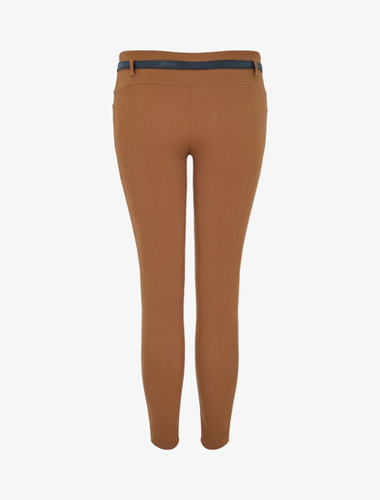 Legging taille basse à poches décoratives - Camel - 2