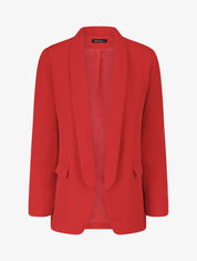 Blazer droit basique uni - Rouge - 1