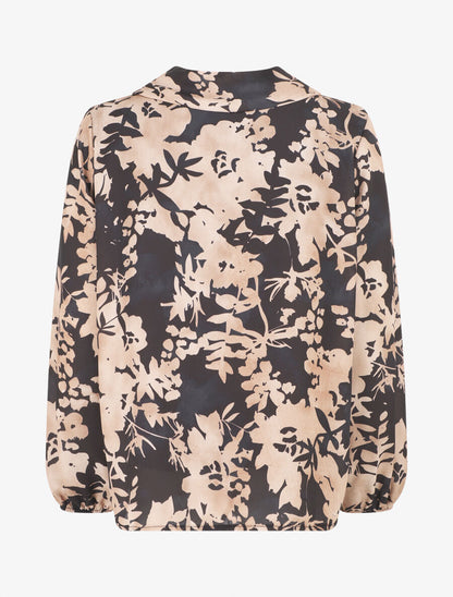 Top droit imprimé floral - Noir - 2