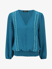 Top élastiqué à crochet - Bleu canard - 1