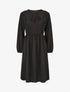 Robe uni à col en V décolleté - Noir - 4