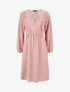 Robe uni à col en V décolleté - Rose - 6