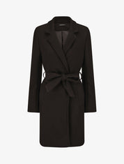 Manteau long classique coupe droite - Noir - 1
